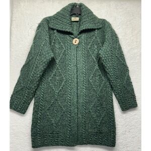 Carraig Donn Womens Size S Green Wool Long Sleeve Cardigan Sweater (T6)